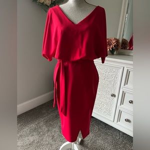 Quiz designer dress in red, size 10.  NWT, 96% poly 4% elastane